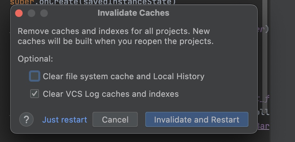 Android Studio Invalidate Caches